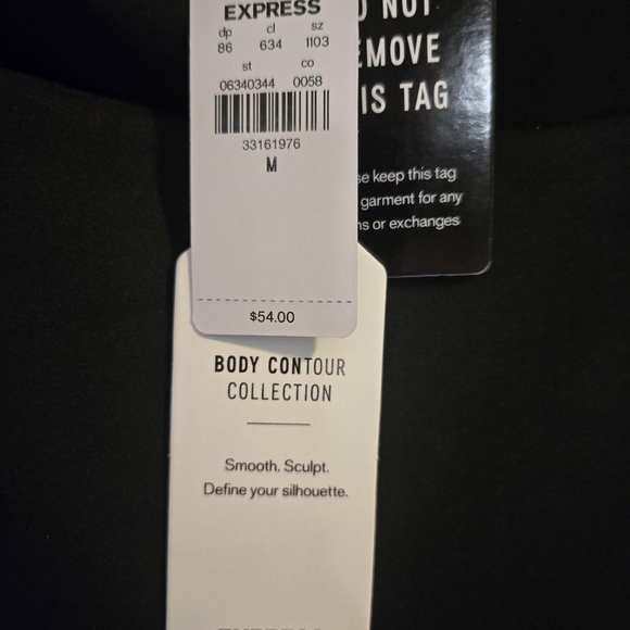 Express Tops - Express Black Body Contour Top